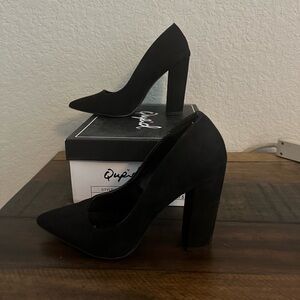 Black sued Block Heels